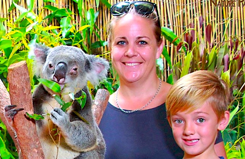 レインフォレステーション　ケアンズ観光　コアラ抱っこ写真